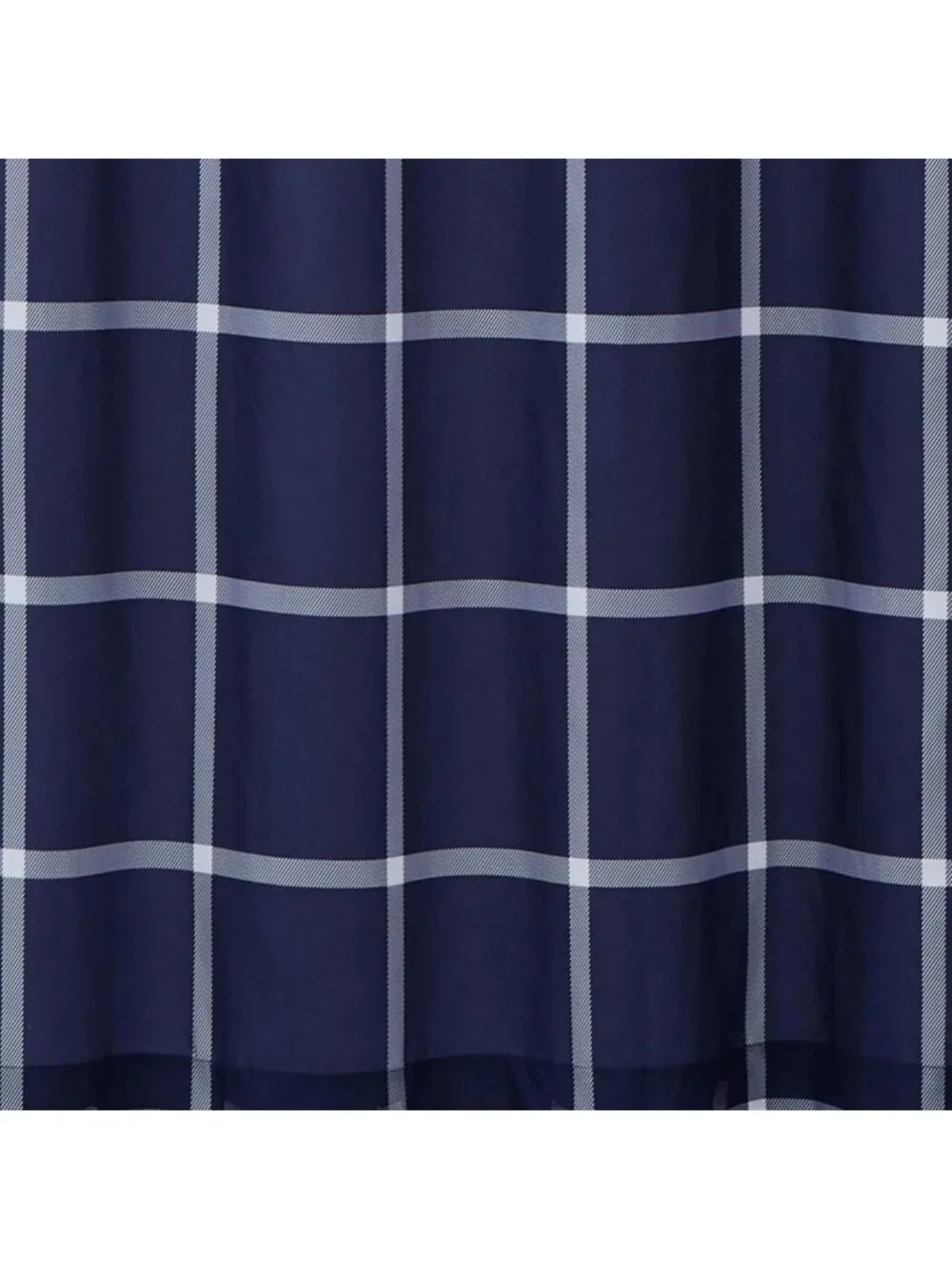 Geometric Printed White & Navy Shower Curtain - Soft Polyester, Oeko-TEX